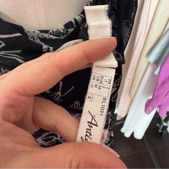 Vintage Italian Made Parisian Slip Dress bow coquette goth diva grunge M - Picture 7 of 7